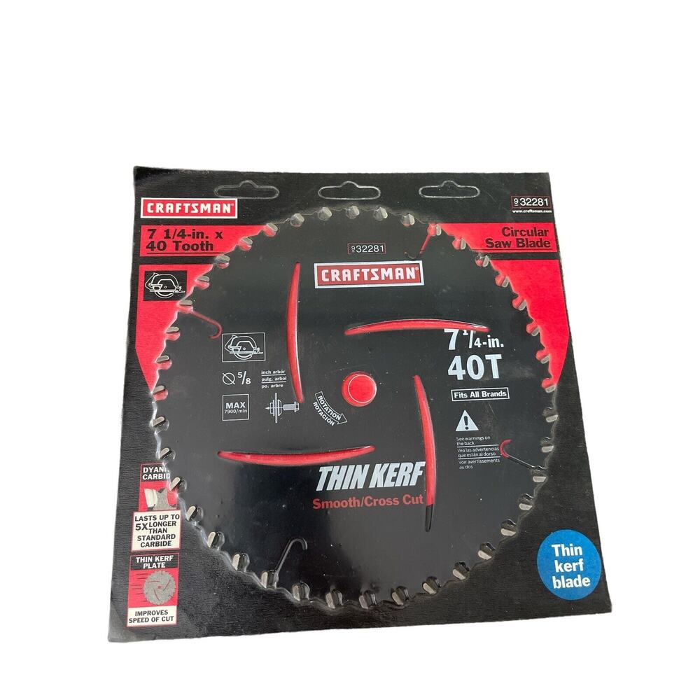 Craftsman New 7 1/4 x 40 Tooth Circular Saw Blade